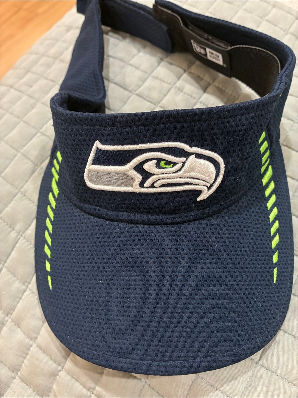 NFL Navy and Black Adjustable Visor with Embroidered Shield